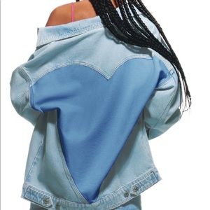 Zara blue heart denim jacket